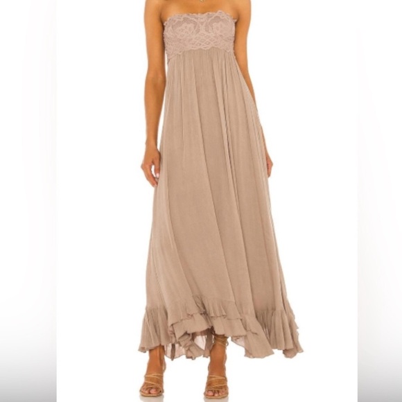 Free People Adella Corset dress in Taupe  size Small‎ NWT - Picture 7 of 9